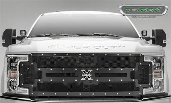compare product T-Rex Grilles 2017-2019 Super Duty X-Metal Grille, Black, 1 Pc, Replacement, Chrome Studs, Fits Vehicles with Camera - PN #6715371