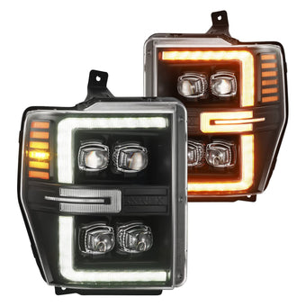 compare product AlphaRex 08-10 Ford F250-550 NOVA-Series LED Projector Headlights Black w/Activ Light/Seq Signal