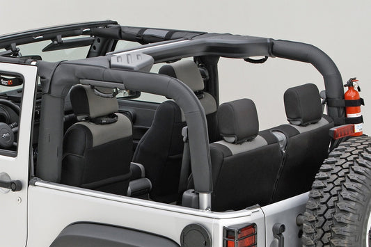 Rugged Ridge Roll Bar Cover - Fits 2007–2018 Jeep Wrangler JK - OE-Style Material & Padded Design - Easy Installation With Zipper & Hook-and-Loop Attachment - Polyester