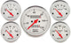 Auto Meter 1300 5 PC. Gauge KIT, 3-1/8" & 2-1/16", MECH. Speedometer, Arctic White