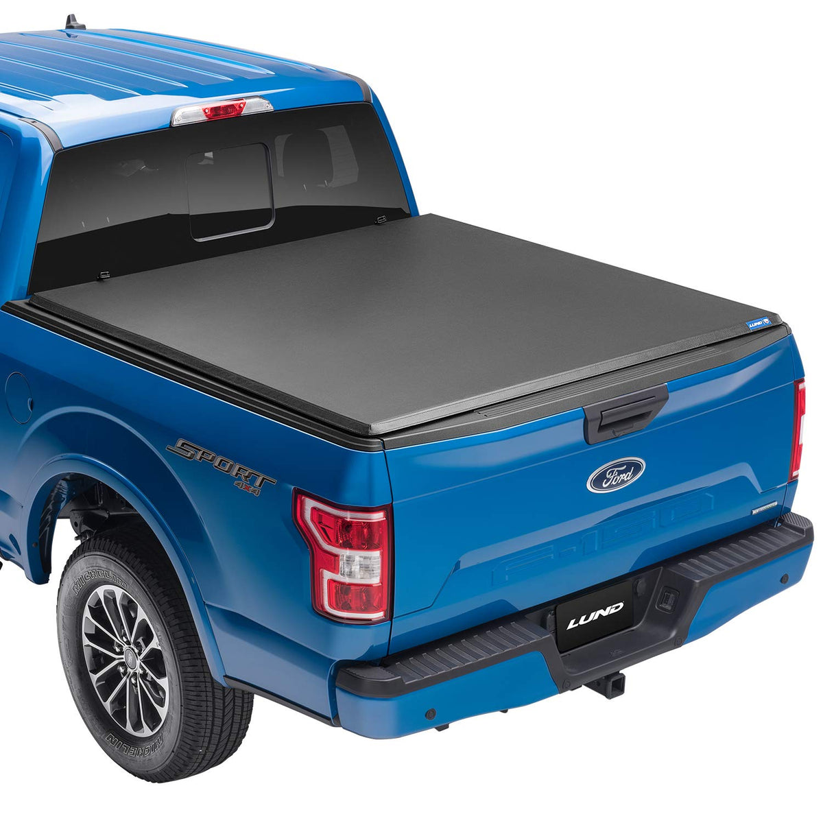 Lund Genesis Elite Tri-Fold Soft Folding Truck Bed Tonneau Cover | 95851 | Fits 2017 - 2023 Ford Super Duty 8' 2" Bed (98.1")