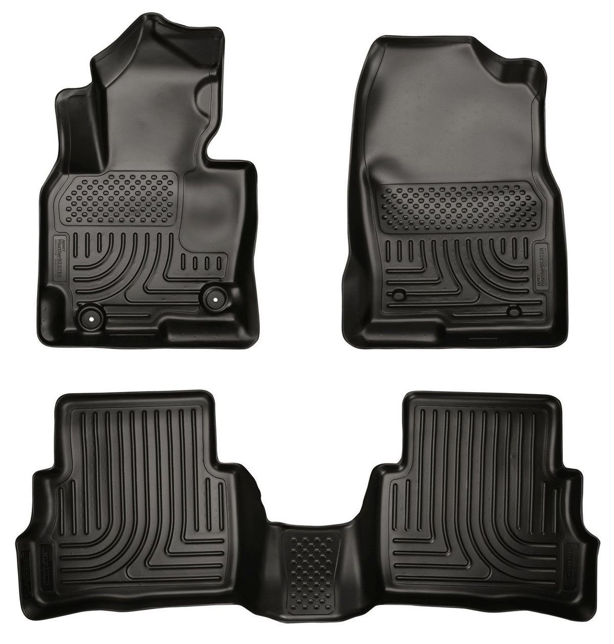 Husky Liners Weatherbeater Floor Mats | Fits 2013-2016 Mazda CX-5 | Front & 2nd Row, 3-pc Black - 99731