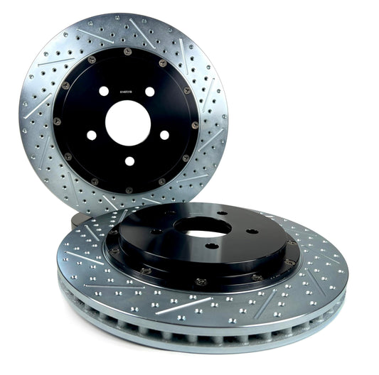 Baer Brakes 2302066 EradiSpeed+ Rear 2-piece Brake Rotors Slotted Drilled Zinc Plated