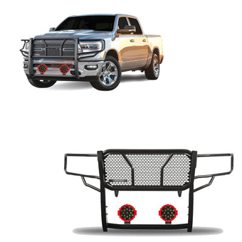 compare product Black Horse RUGGED Heavy Duty Grille Brush Bumper Guard Modular Black Come With pair of 7.0