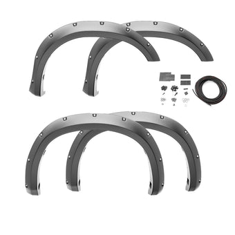 compare product Bushwacker Pocket/Rivet Style Front & Rear Fender Flares | 4-Piece Set, Black, Smooth Finish | 31927-02 | Fits 2012-2015 Toyota Tacoma w/ 6.3' Bed