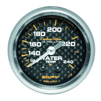 compare product AUTO METER 4732 Carbon Fiber Mechanical Water Temperature Gauge