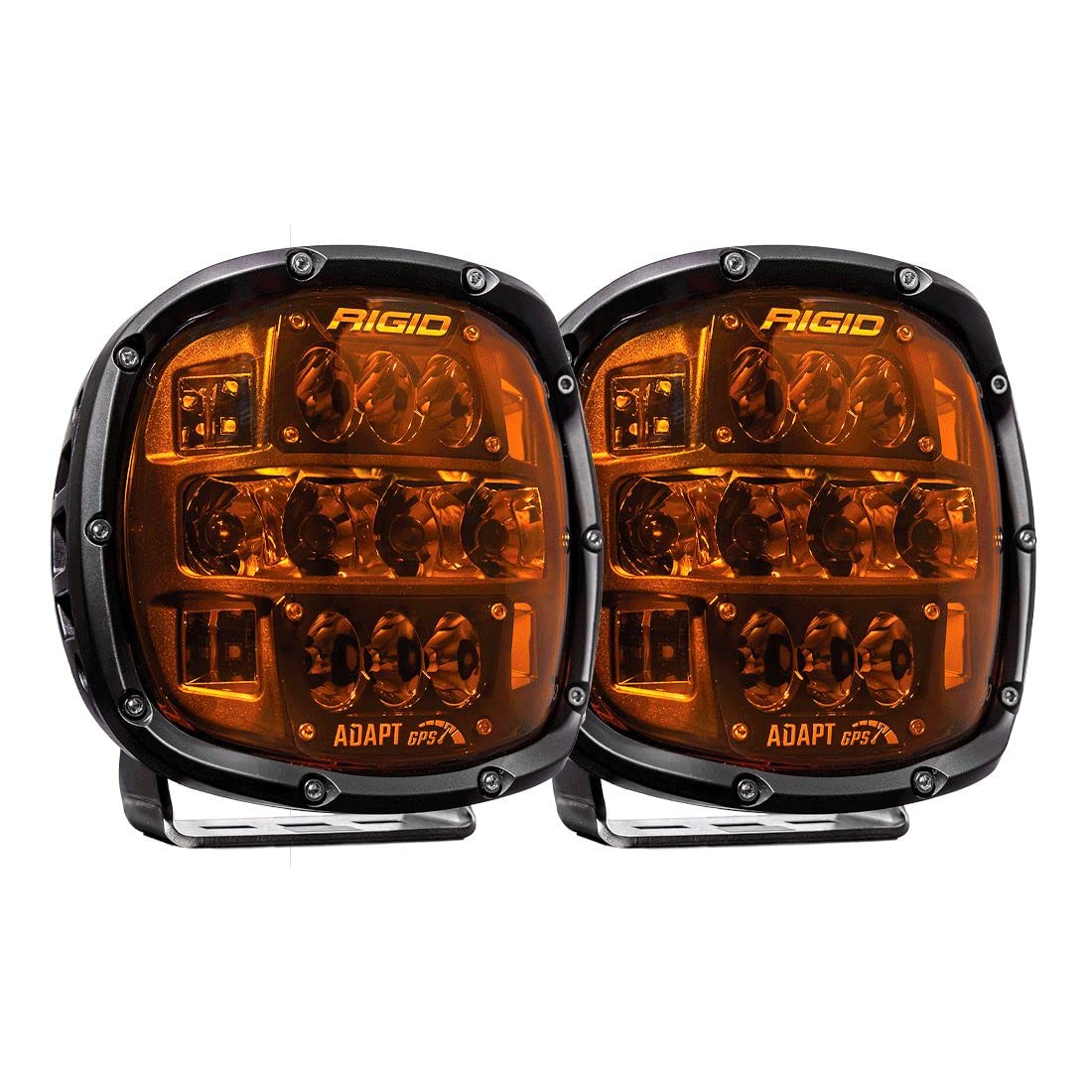 RIGID INDUSTRIES Adapt XP Amber PRO Extreme Powersports LED Light Pod with 3 Optic Lighting Zones and GPS Module, Pair
