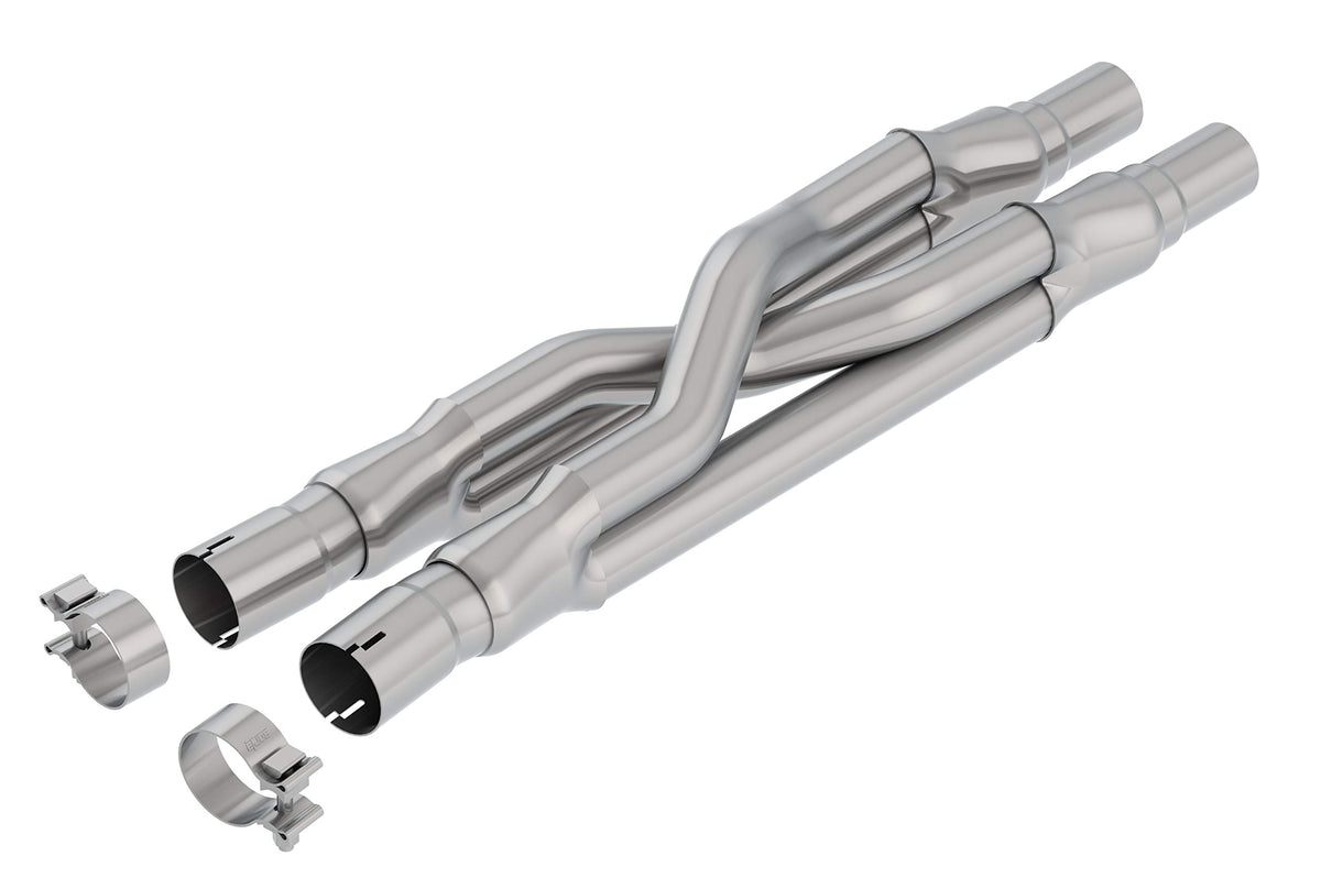 BORLA 60662 Perf. Exhaust SwitchFire X-Pipe 2015-2023 Ford Mustang GT V8 2.25" O.D. Dual In./ 2.5" I.D. Dual Out., 33.2" Overall Length Designed To Replace O.E. Resonator Only T-304 Stainless Steel.