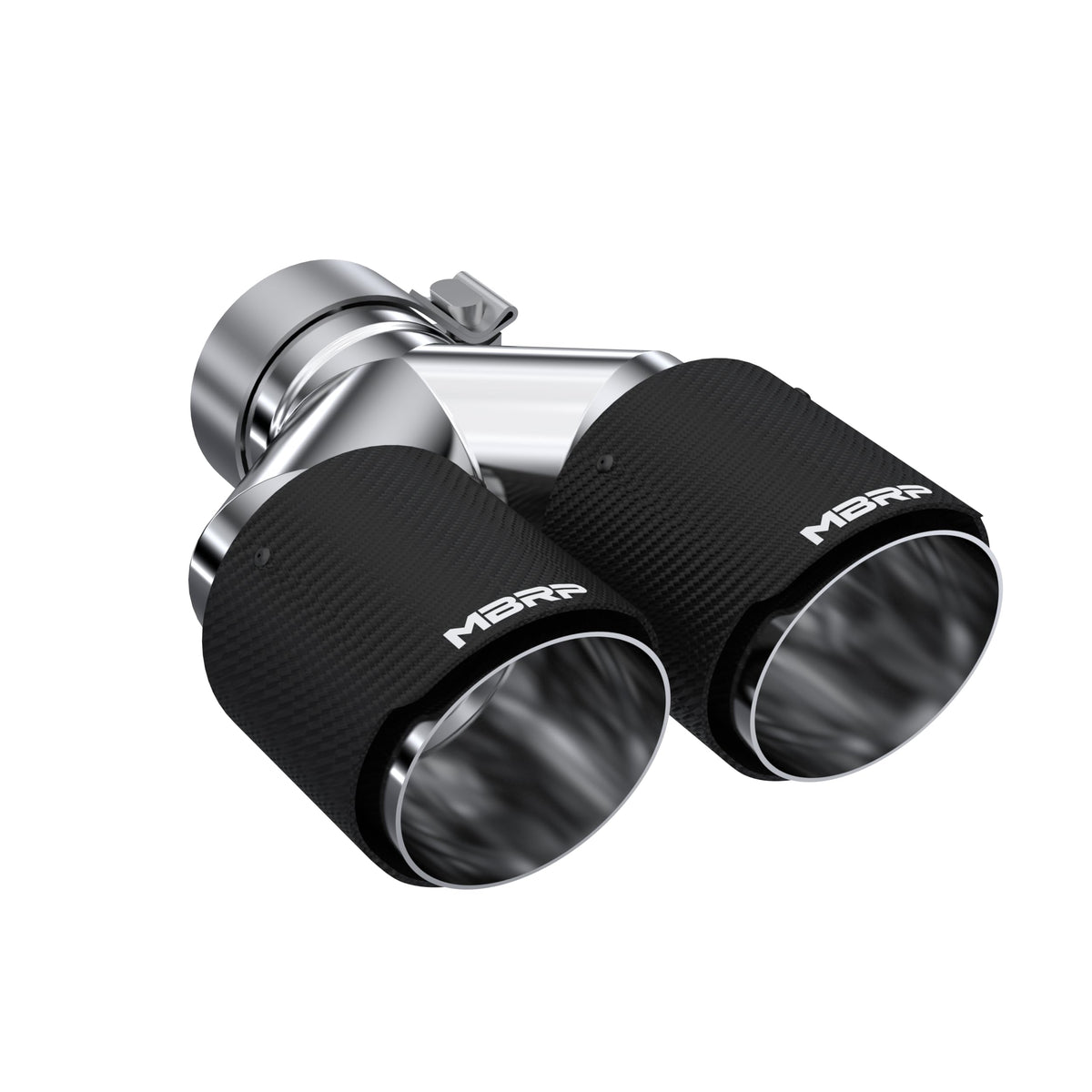 MBRP 3in ID/Dual 4in OD Out Staggered L 9.37in / R 9.87in Dual Wall Carbon Fiber Univ Exhaust Tip