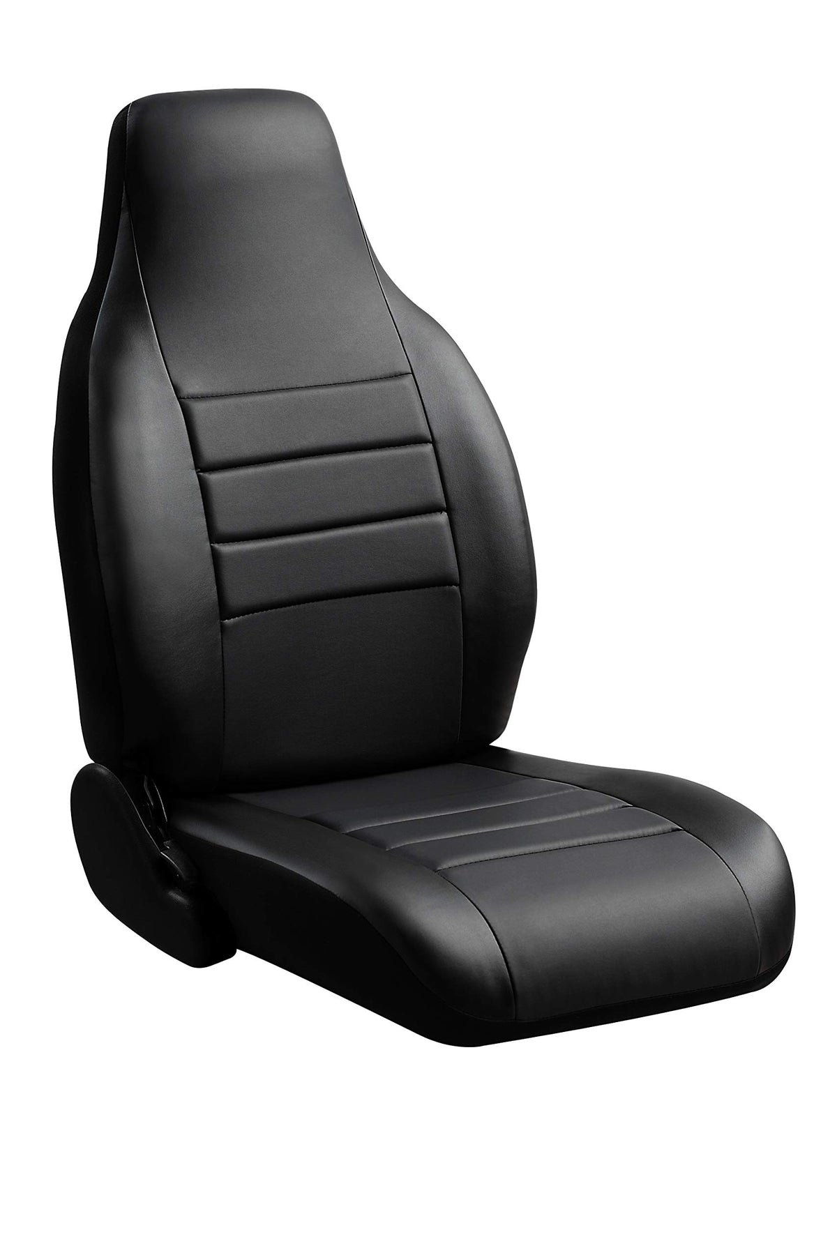 FIA SL69-27 BLK/BLK Custom Fit Front Seat Cover Split Seat 40/20/40 - Leatherette (Solid Black)
