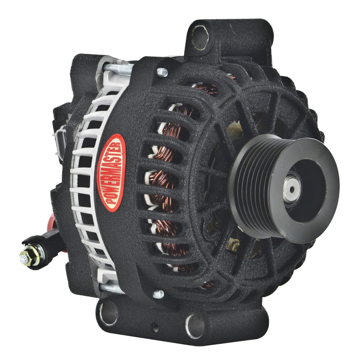 Powermaster - Alt Ford 6G Black Wrinkle 200A 8 Groove Pulley