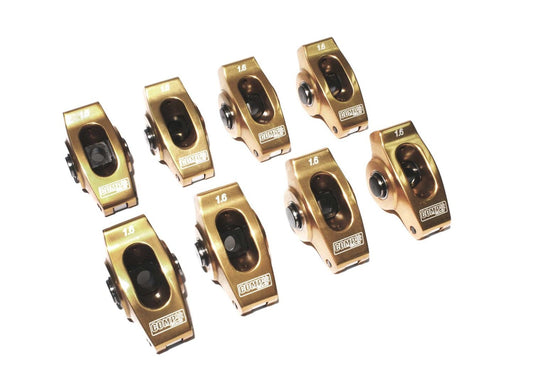 COMP Cams 19002-8 Ultra-Gold Aluminum Roller Rocker Arm with 1.6 Ratio and 3/8" Stud Diameter for Small Block Chevrolet, (Set of 8)