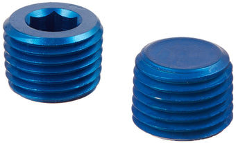 compare product Aeroquip Fitting, Plug, 1/4 in NPT, Allen Head, Aluminum, Blue Anodized, Pair