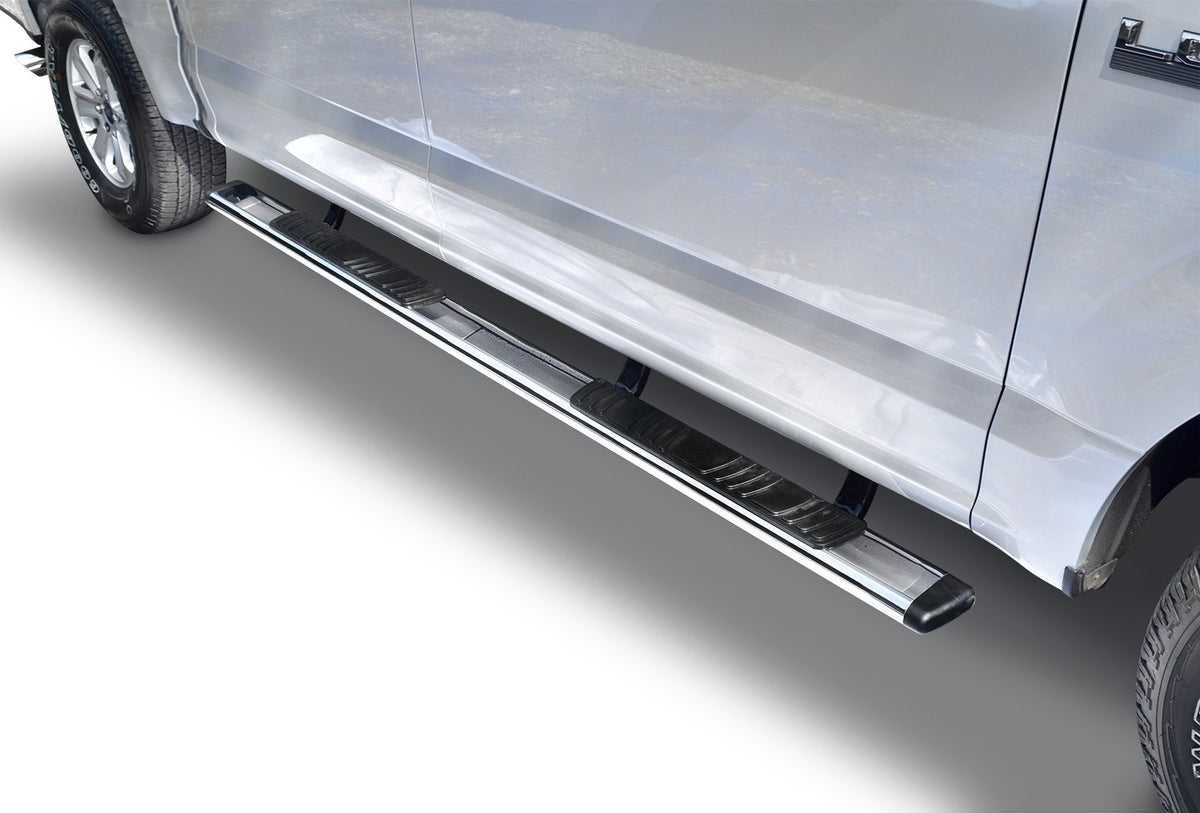 RealTruck 5" OE Xtreme Low Profile Sidesteps & Brackets | Stainless Steel, Polished | 685415587PS | Fits 2015-2026 Ford F-150 Super Crew Pickup
