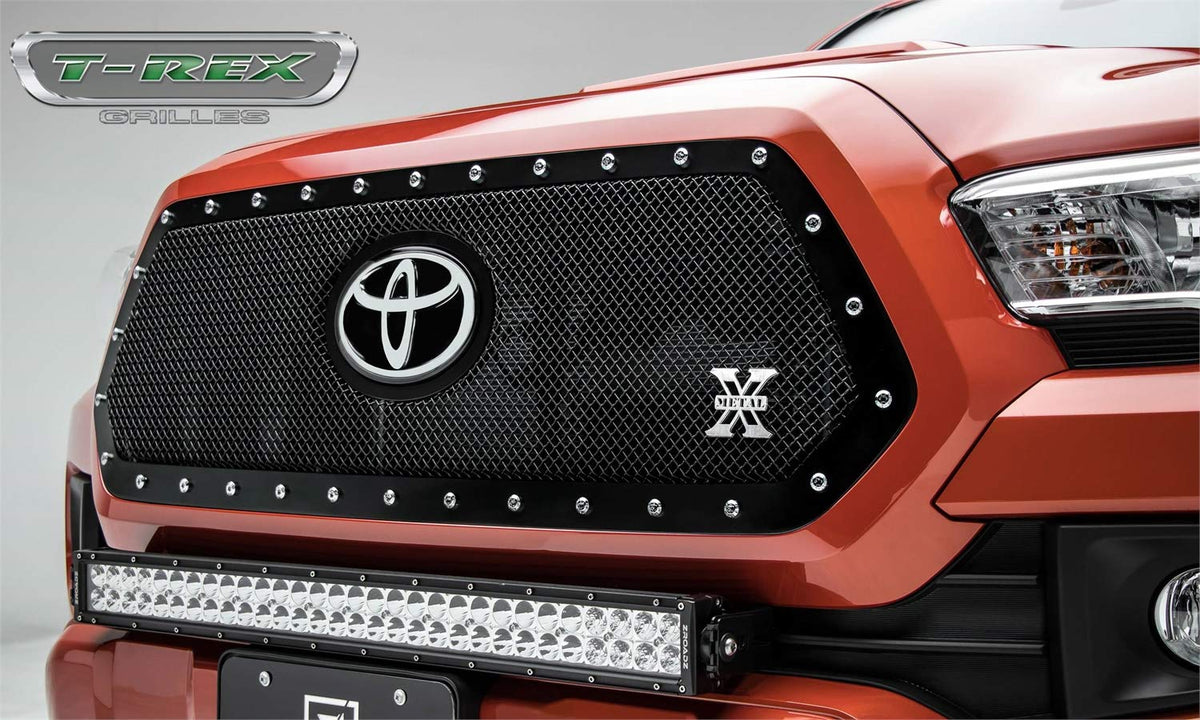 2018-2022 Tacoma X-Metal Grille, Black, 1 Pc, Insert, Chrome Studs, Does Not Fit Vehicles with Camera - PN #6719511