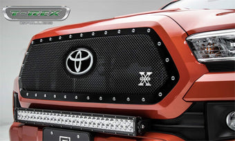 compare product 2018-2022 Tacoma X-Metal Grille, Black, 1 Pc, Insert, Chrome Studs, Does Not Fit Vehicles with Camera - PN #6719511