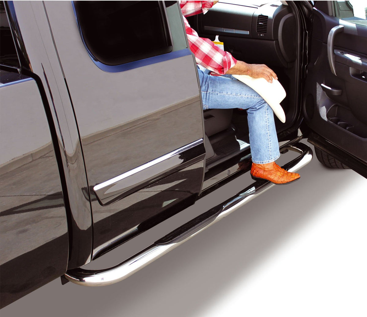 RealTruck 4000 Series SideSteps | Stainless Steel, Polished | 4156PS | Fits 2015-2026 Ford F-150 Super Cab Pickup