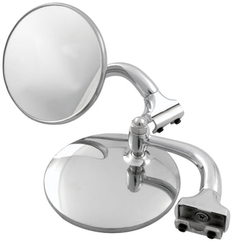 compare product Allstar Performance ALL76401 Mirror, Peep, Side View, Round, 4 in Diameter, Stainless, Chrome, Pair
