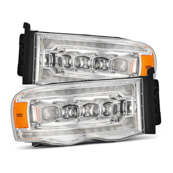 compare product AlphaRex 02-05 Dodge Ram 1500 NOVA LED Proj Headlights Plank Style Chrome w/Activ Light/Seq Signal