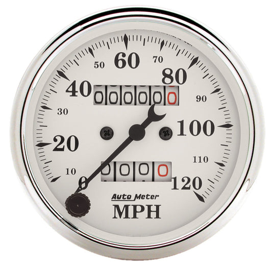 AUTO METER 1693 Old TYME White Mechanical Speedometer