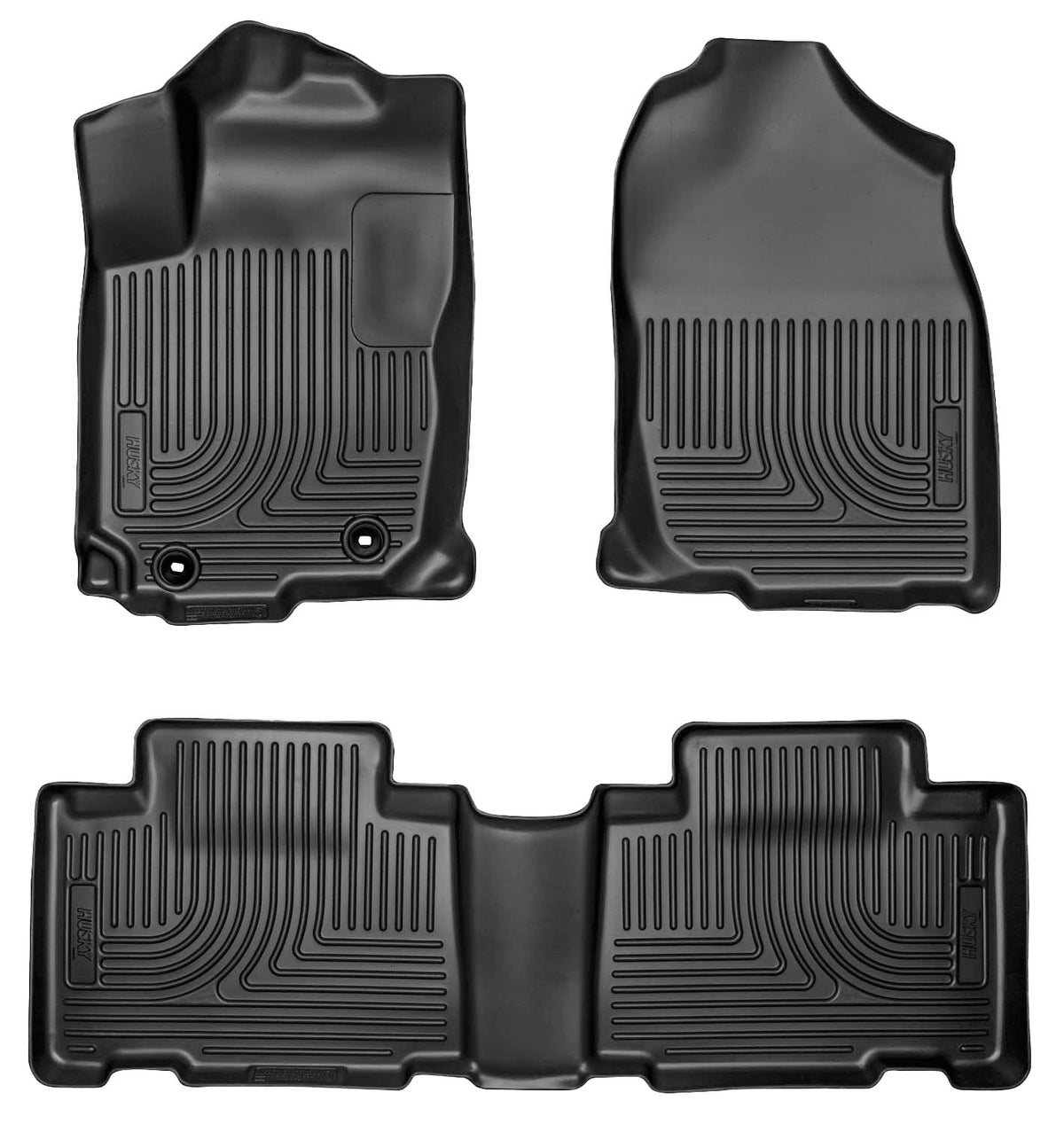Husky Liners Weatherbeater Floor Mats | Fits 2013-2018 Toyota RAV4 (Excludes Hybrid) | Front & 2nd Row, 3-pc Black - 98971