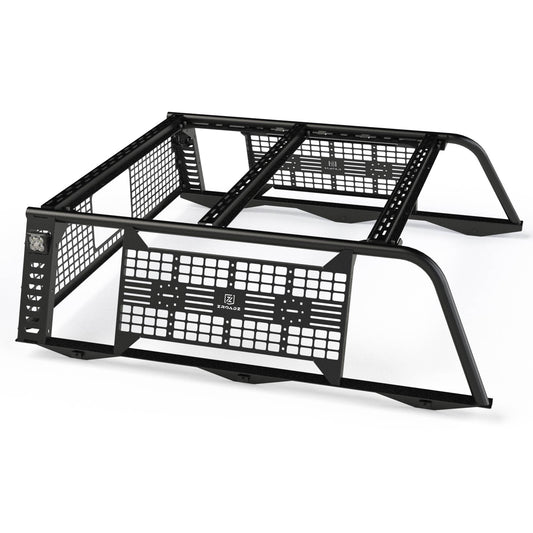 ZROADZ MOLLE Overland Truck Rack, Compatible with 2016-2025 Toyota Tacoma (2) 3 Inch White ZROADZ LED Pod Lights - Part # Z859101