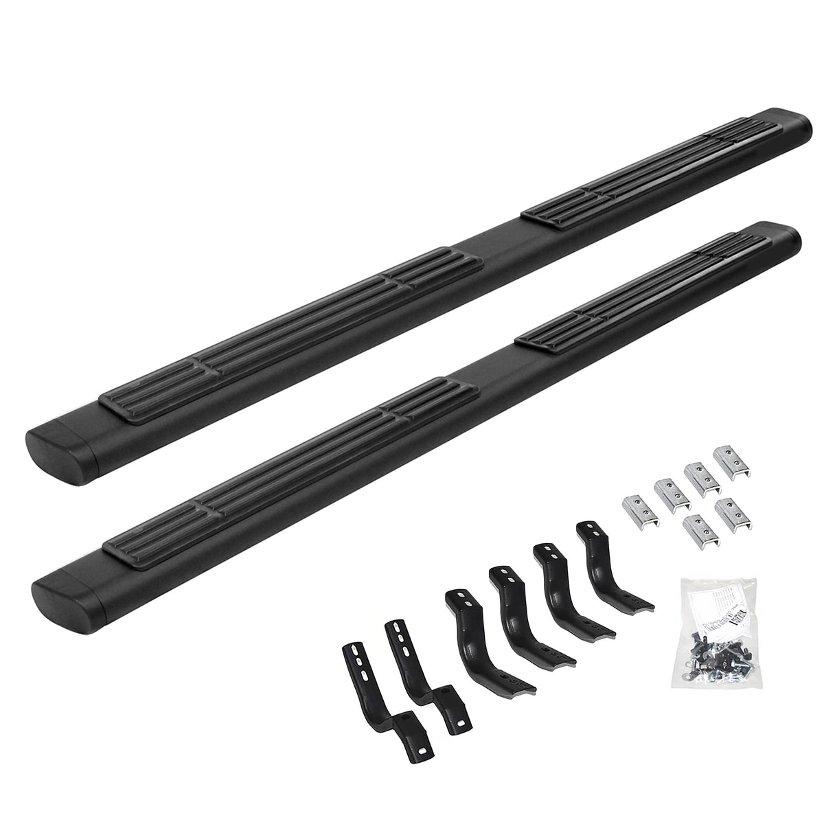 Go Rhino 6" OE Xtreme Sidesteps & Brackets | Galvanized Steel, Textured Black | 686404987T | Fits 2001-2006 & 2011-2014 Chevrolet Silverado & GMC Sierra Crew Cab (See Description)