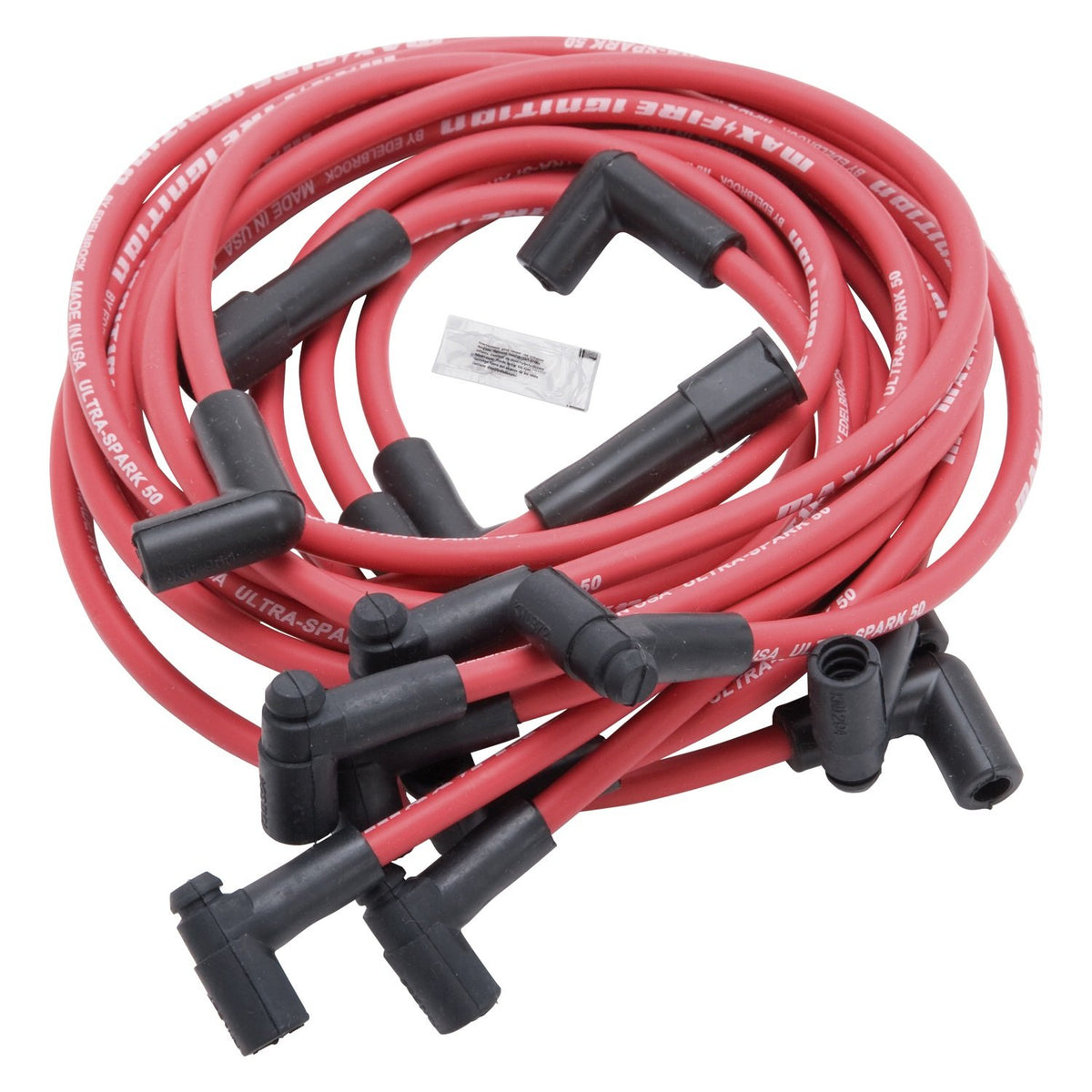 Edelbrock 22713 Spark Plug Set SBC 78-86 V8 HEI 50 ohm Resistance RED Wire (Set of 8)
