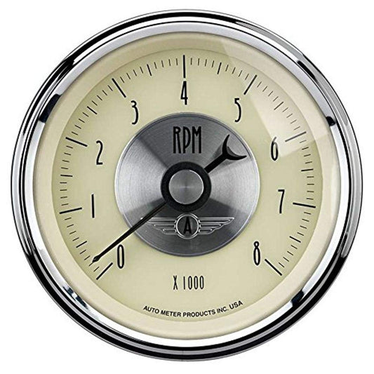 Auto Meter 2097 Prestige Antique Ivory 3-3/8" 0-8000 RPM Tachometer Gauge