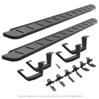 compare product Go Rhino RB10 Running Board, Brackets, 1 Pair Drop Steps | Galvanized Steel, Textured Black | 6345067320PC | Fits 2018-2024 Jeep Wrangler JLU, 4-Door