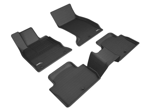 3D MAXpider All-Weather Floor Mats for Kia Stinger AWD 2018-2023 Custom Fit Car Mats Floor Liners, KAGU (1st & 2nd Row, Black)