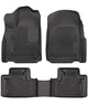 Husky Liners Weatherbeater Floor Mats | Fits 2016 - 2025 Dodge Durango; 2016 - 2021 Jeep Grand Cherokee; 2022 Jeep Grand Cherokee WK | Front & 2nd Row, 3-pc Black - 99151