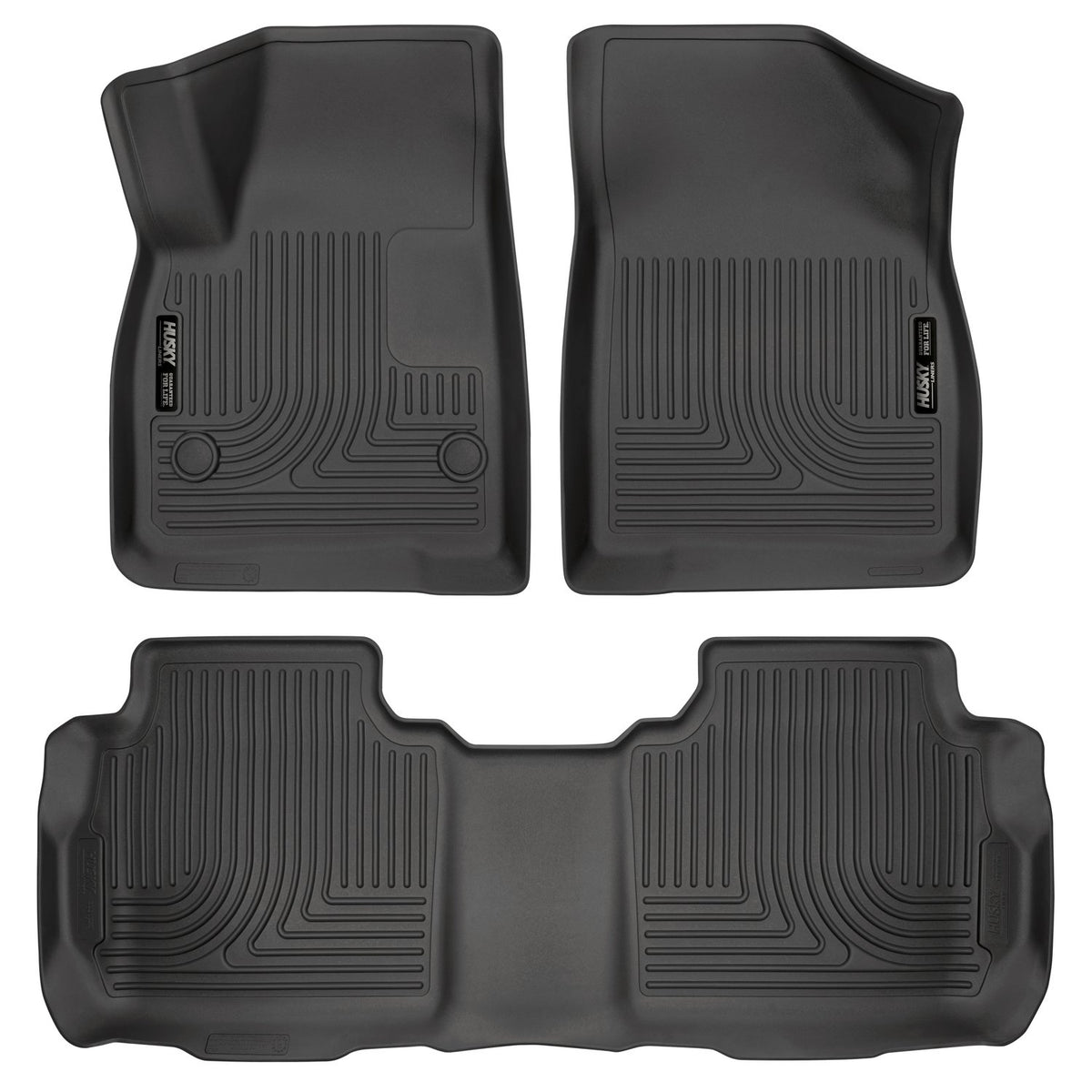 Husky Liners Weatherbeater Floor Mats | Fits 2019-2026 Chevrolet Blazer, 2017-2025 Cadillac XT5, 17-23 GMC Acadia | Front & 2nd Row, 3-pc Black - 99141