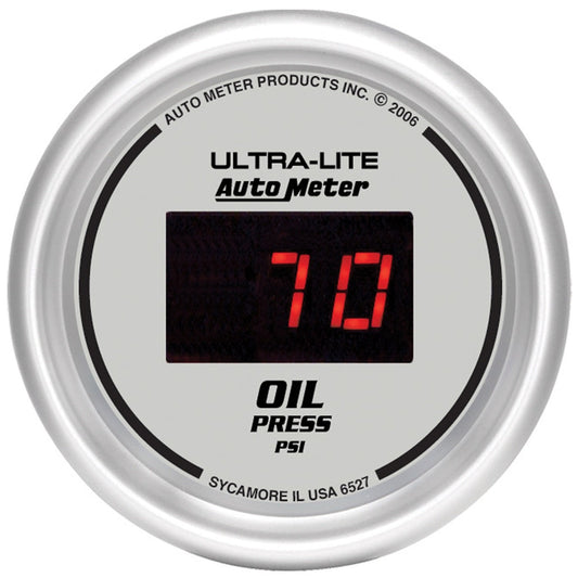 Auto Meter 6527 Ultra-Lite Digital 2-1/16" 0-100 PSI Digital Oil Pressure Gauge