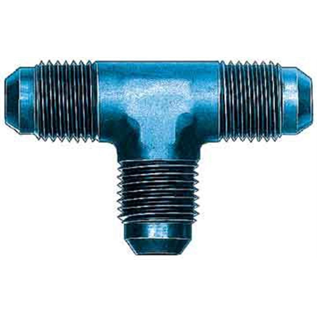 Aeroquip Fitting, Adapter Tee, 4 AN x 4 AN x 4 AN Male, Aluminum, Black Anodized, Each