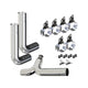 RoadWorks 8" Exhaust Kit for Peterbilt with Non Reduced Picket Elbows, Clamps, and Chrome Y Pipe | EXKITPB38HD