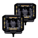 Go Rhino Xplor Lighting: Blackout Series 4x3 LED Cube Sideline Spot Lights (Pair) | Surface Mount (Threaded Stud Mount) Aluminum, Black | 750700322SCS