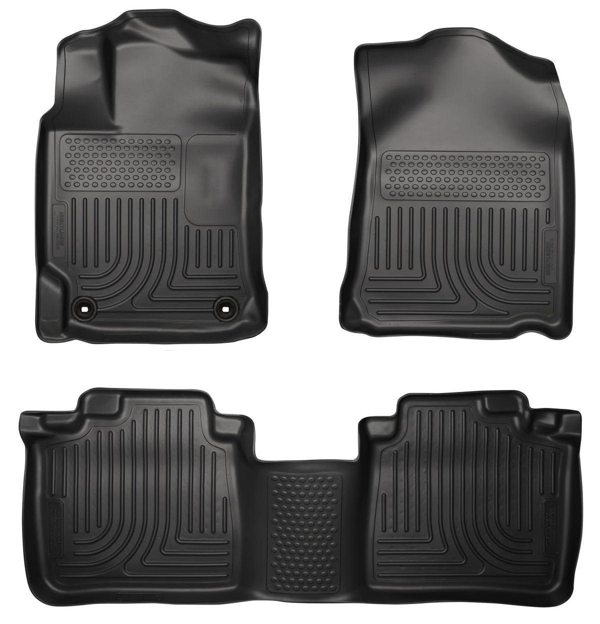 Husky Liners Weatherbeater Floor Mats | Fits 2012-2017 Toyota Camry | Front & 2nd Row, 3-pc Black - 98901