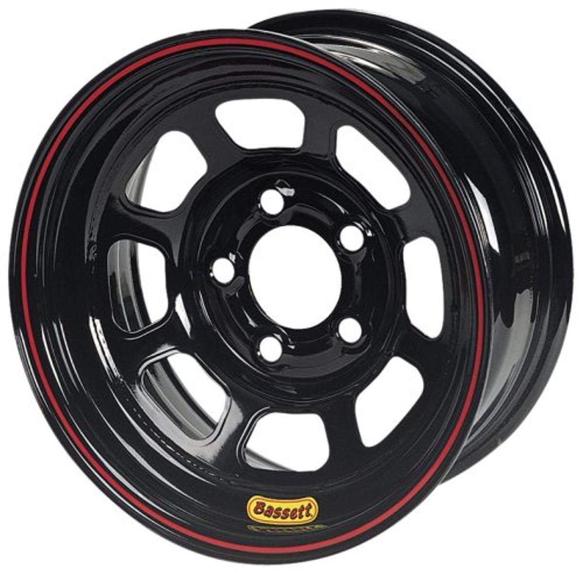 Bassett Wheel D-Hole DOT Black Powder Coat - 15 x 8 Inch Wheel