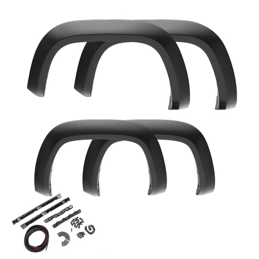 Bushwacker Extend-A-Fender Extended Front & Rear Fender Flares | 4-Piece Set, Black, Smooth Finish | 40963-02 | Fits 2014-2016 Chevrolet Silverado 1500 w/ 5.8' Bed