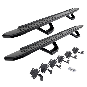compare product Go Rhino RB30 Running Boards, Brackets, & 2 Pair of Drop Steps | Galvanized Steel, Textured Black | 6961508720PC | Fits 2004-2014 Ford F-150 Super Crew Pickup
