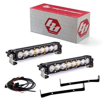 compare product Baja Designs S8 10-inch LED Bar Hood Mount Light Kit for Polaris RZR XP Turbo 2019-21, RZR Turbo S 2018-21 UTV (Driving/Combo, Clear)