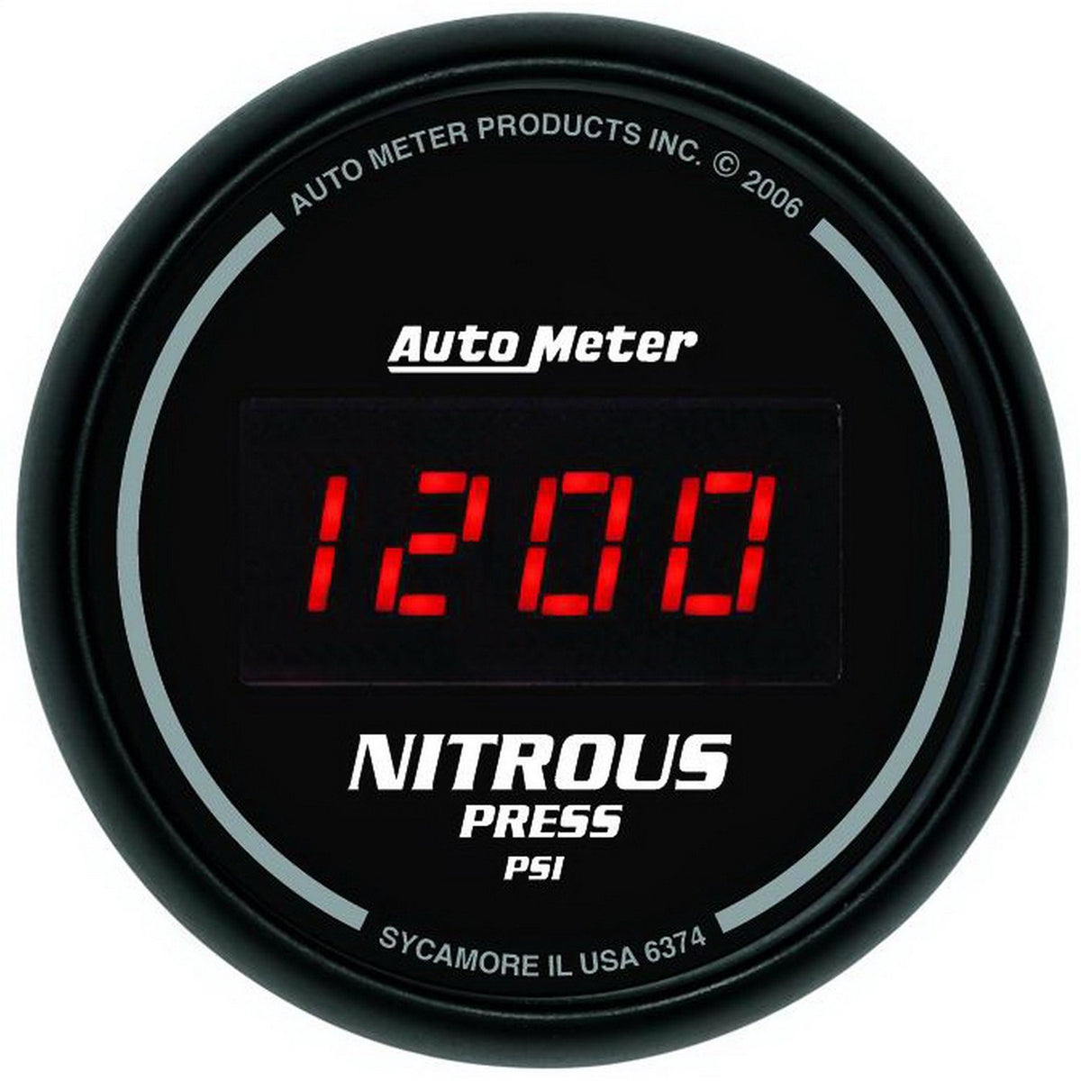 Auto Meter 6374 Sport Comp Digital 2-1/16" 0-2000 PSI Digital Nitrous Pressure Gauge