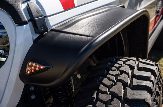Bushwacker - Jeep Flat Style, Front & Rear Fender Flares | Fits 2020 - 2026 Jeep Gladiator JT, Black | 4-Pcs. 10928-07