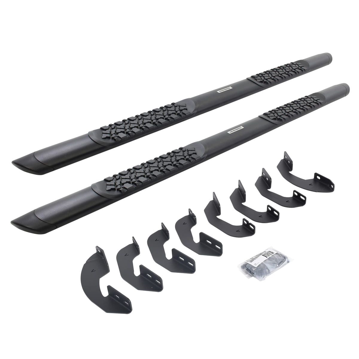 Go Rhino V3443580T V-Series V3 Aluminum Side Steps w Mounting Brackets Kit - TextBlack - Double Cab for Toyota 22-24 Tundra (Extended Cab Pickup)