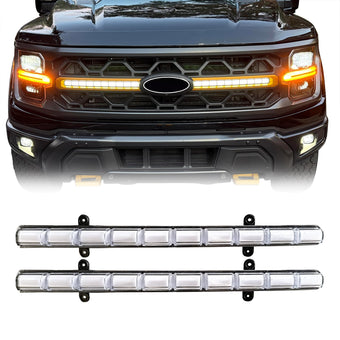 compare product AMERICAN MODIFIED LED DRL w/Sequential Turn Signal Compatible with 2024+ F150 Tremor