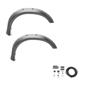 compare product Bushwacker - Pocket/Rivet Style, Front Fender Flares | Fits 2021-2025 Ford F-150 (Excludes Lightning), Black | 2-Pcs. 20135-02