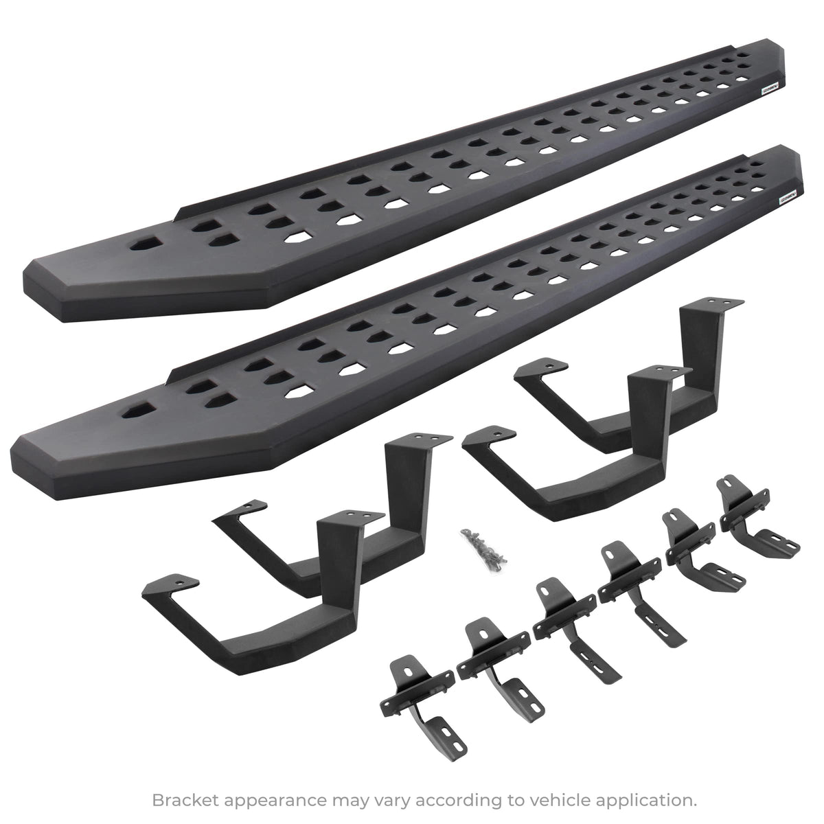 Go Rhino! RB20 Running Boards, Mounting Brackets, & 2 Pair of Drop Steps | Galvanized Steel, Protective Bedliner Coating | 6944298720T | Fits 2005-2023 Toyota Tacoma Double Cab Pickup