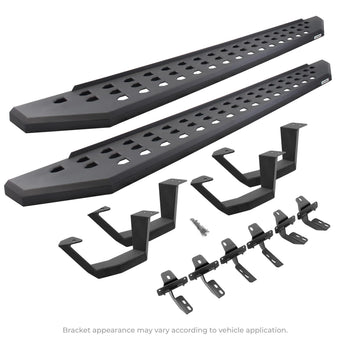 compare product Go Rhino RB20 Running Boards, Mounting Brackets, & 2 Pair of Drop Steps | Galvanized Steel, Textured Black | 6944368720PC | Fits 2022-2024 Toyota Tundra Crew Max Pickup