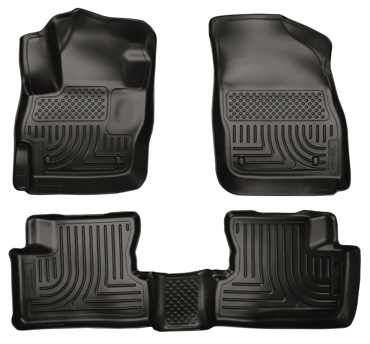 Husky Liners Weatherbeater Floor Mats | Fits 2010-2013 Mazda 3 Hatchback/Sedan | Front & 2nd Row, 3-pc Black - 98631